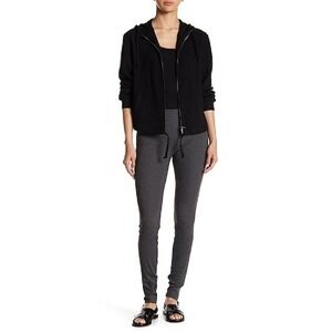 Theory Via S Waffle Knit Zip Leggings Grey Sz P/TP